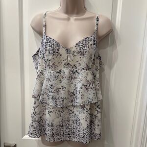 CAbi Black and White Bustier Camisole Top